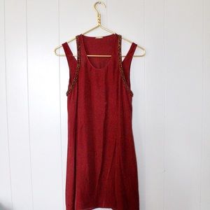 •REBECCA MINKOFF• Beaded Cold Shoulder Sleek Dress